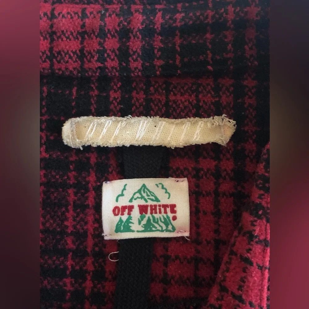 Off-White Heavy Wool Flannel Shirt Jacket Size: M